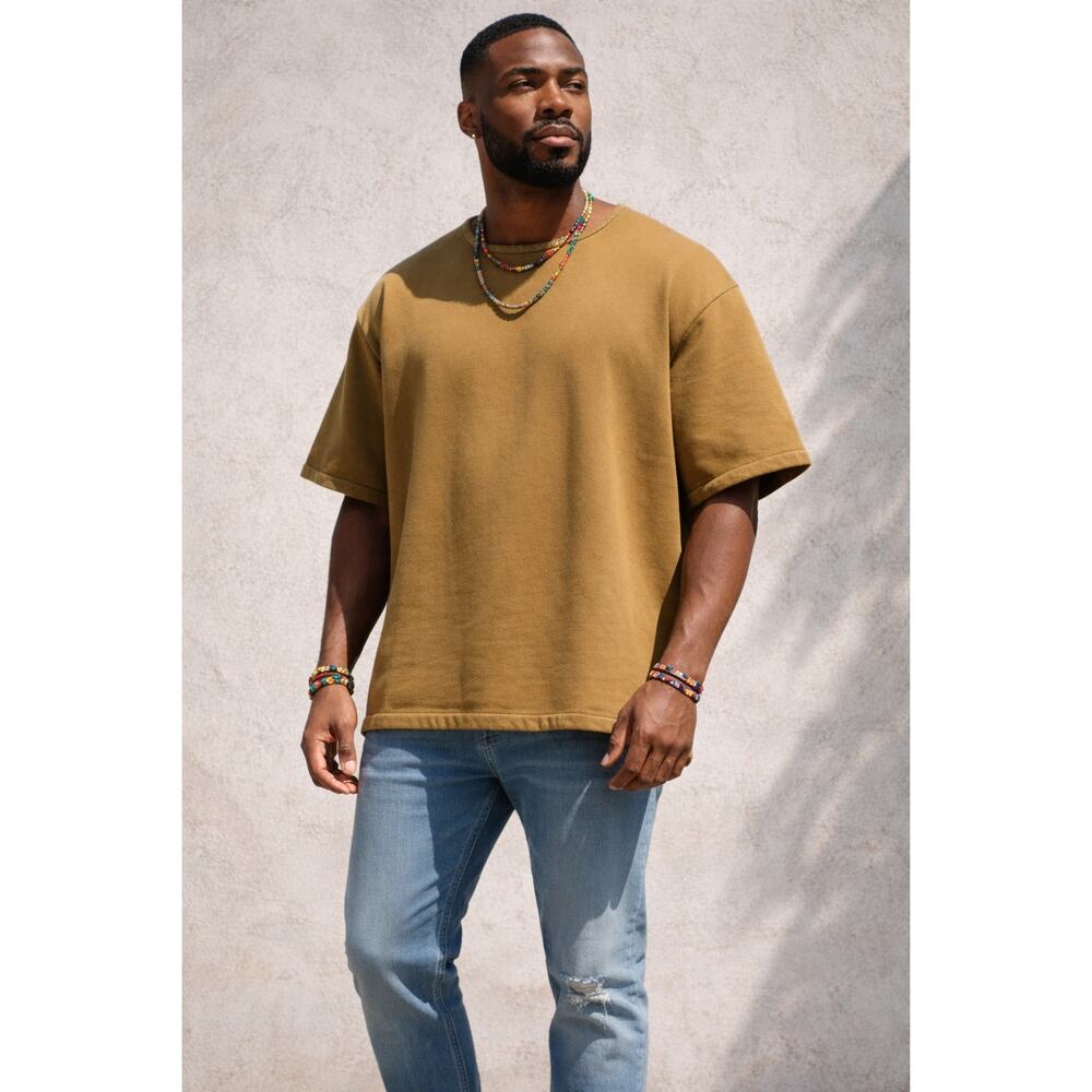Balenciaga Yeezy Gap Engineered Fleece Yoke Tee Shirt – Bronze – Size Medium NWT